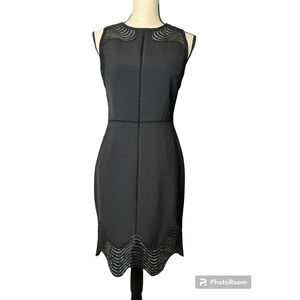 Adelyn Rae Sleeveless Dress Size Small in Black with Open Stitching Detail